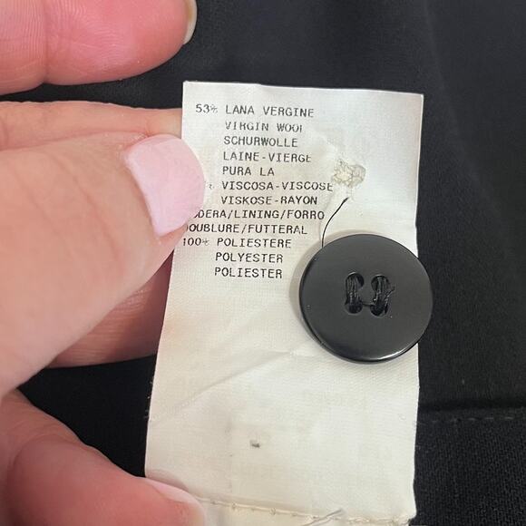 Armani Collezioni Wool Womens Dress Pants Size 6 Black Wide Leg Luxury Capsule - Picture 5 of 5